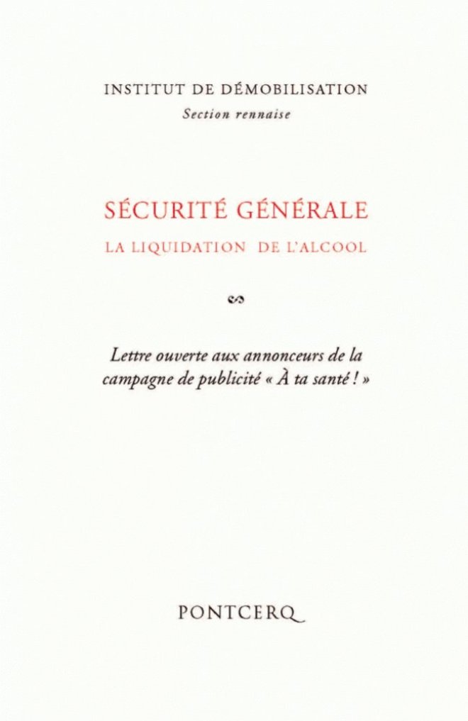 Sécurité générale :  la liquidation de l’alcool