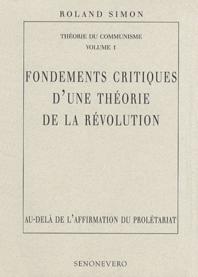 Fondements critiques d’une théorie de la révolution