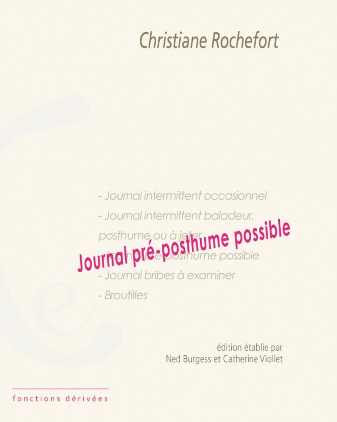 Journal pré-posthume possible